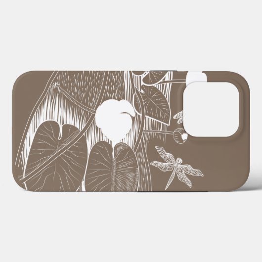 Coques Case-Mate iPhone Gravure de nénuphars (Verso (horizontal))