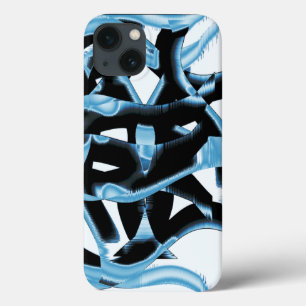 Case-Mate iPhone Case Gravures ou bandes bleues et noires détruites