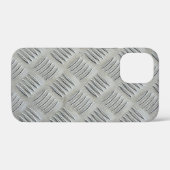 Coques Case-Mate iPhone Gray Aluminum Diamond Plate Pattern (Verso (horizontal))