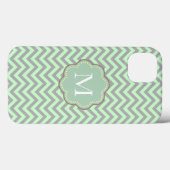 Coques Case-Mate iPhone Gray and Mint Chevron (Verso (horizontal))