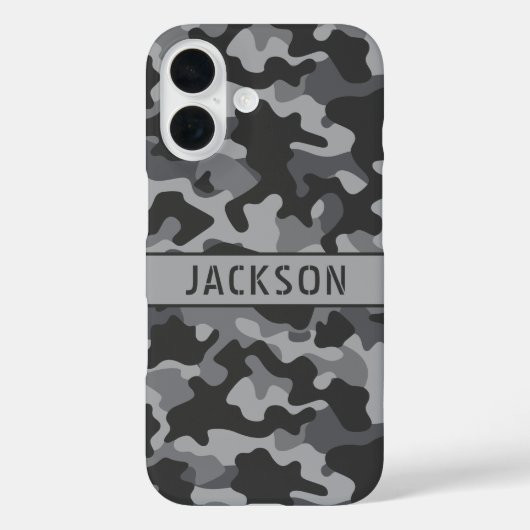 Coques Case-Mate iPhone Gray Camouflage Personalized (Verso)