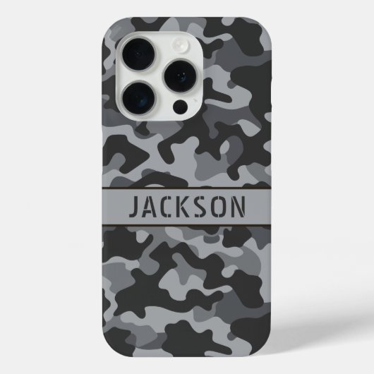 Coques Case-Mate iPhone Gray Camouflage Personalized (Verso)