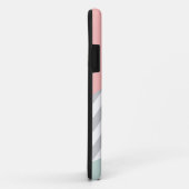 Coques Case-Mate iPhone Gray Chevron - Mint et Corail (Dos/Droite)