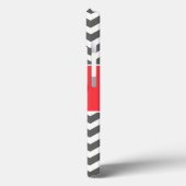 Coques Case-Mate iPhone Gray et Coral Chevron Couverture Monogramme (Verso / Gauche)