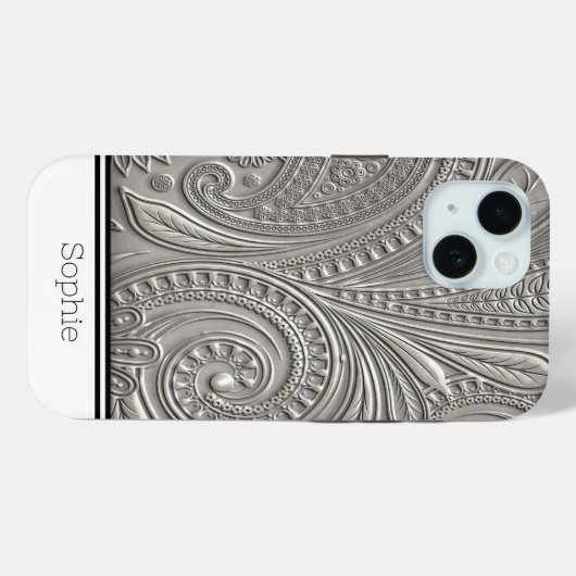 Coques Case-Mate iPhone Gray Floral Damask Custom Samsung (Verso (horizontal))
