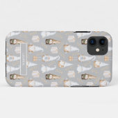 Coques Case-Mate iPhone Gray Neutral moderne Gnome Noël Nom Motif (Dos (Horizontal))
