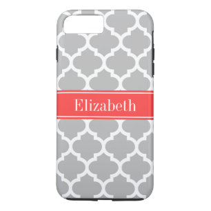 Coque iPhone 8 Plus/7 Plus Gray White Moroccan