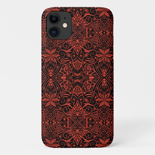 Coques Case-Mate iPhone Grec Baroque Arabesque Motif noir Terracotta (Dos)