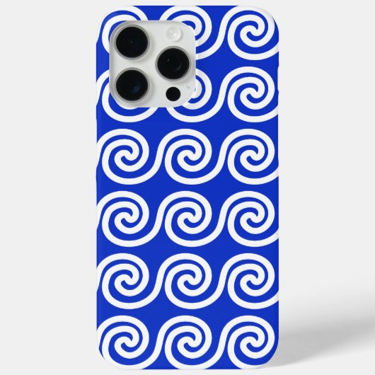 Coques Case-Mate iPhone Grec Meander Key Waves Motif Bleu (Verso)