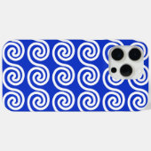 Coques Case-Mate iPhone Grec Meander Key Waves Motif Bleu (Verso (horizontal))