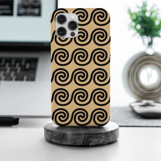 Coques Case-Mate iPhone Grec Meander Key Waves Motif Brown