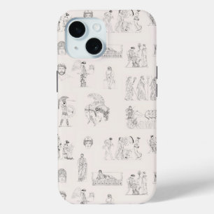 Coque Pour iPhone 15 Grèce antique Classique Histoire grecque Motif