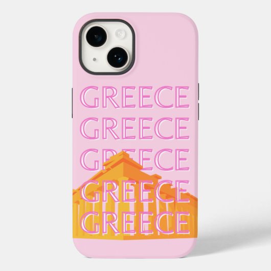 Coques Case-Mate iPhone Grèce, Art Voyage, Rose (Verso)