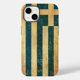 Coque Pour iPhone 14 Grèce Drapeau Vintage Grunge