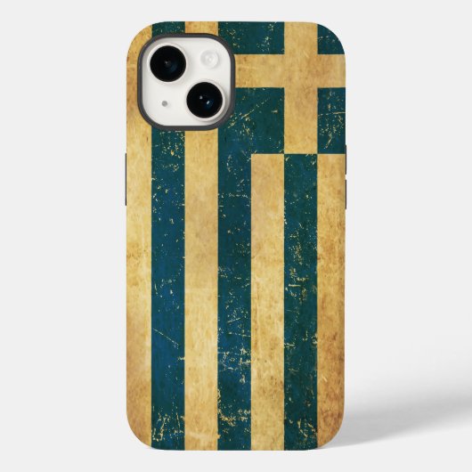 Coques Case-Mate iPhone Grèce Drapeau Vintage Grunge (Verso)