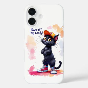 Coques iPhone 16 Greedy Cat, Halloween, auteur Natasha Us