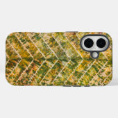 Coques Case-Mate iPhone Green and Gold Tie Dye Chevron Pattern (Verso (horizontal))