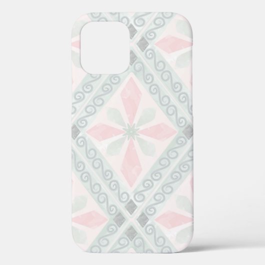 Coques Case-Mate iPhone Green and pink pastel diamond pattern (Verso)