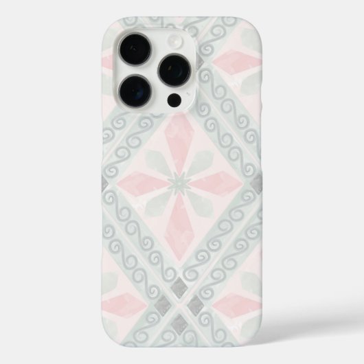 Coques Case-Mate iPhone Green and pink pastel diamond pattern (Verso)