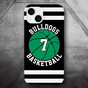 Coque Pour iPhone 14 Green Basket Team Nom du joueur Numéro du joueur P