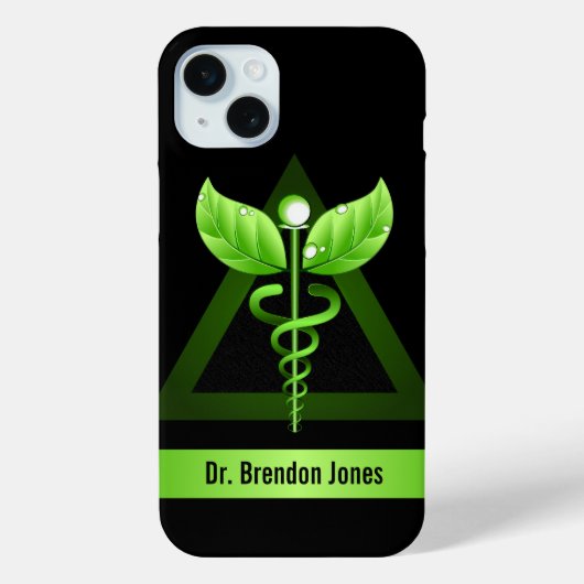 Coques Case-Mate iPhone Green Caduceus Natural Therapy Santé holistique (Verso)