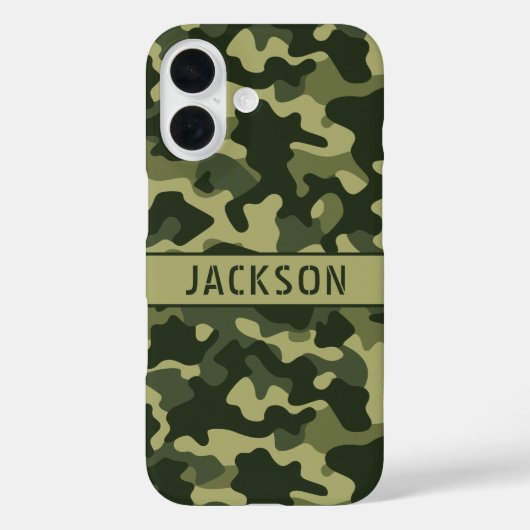 Coques Case-Mate iPhone Green Camouflage Personalized (Verso)