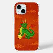 Coques Case-Mate iPhone Green Chinese Dragon on Red (Verso)