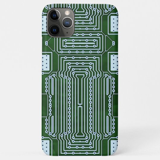 Coques Case-Mate iPhone Green Computer Circuit Board White Lines Motif (Dos)