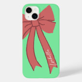 Coques Case-Mate iPhone Green Custody with Red Wine Bow and Personalized (Verso)