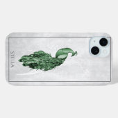 Coques Case-Mate iPhone Green Elegant Peacock Personnalisé (Verso (horizontal))