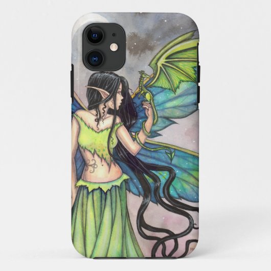 Coques Case-Mate iPhone Green Fairy and Dragon Imaginaire Art (Dos)