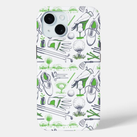Coques Case-Mate iPhone Green Golf Icons Motif (Verso)
