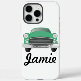 Coques iPhone 16 Pro Max Green Mean Retro Voiture Boy's Birthday