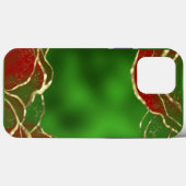 Coques Case-Mate iPhone Green Metallic Red Alcohol Ink Holiday (Verso (horizontal))