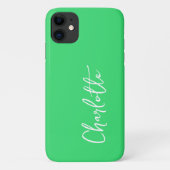 Coques Case-Mate iPhone Green Modern Nom personnalisé (Dos)