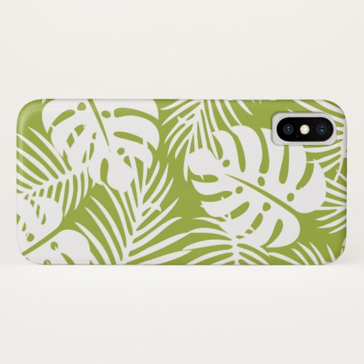 Coques Case-Mate iPhone Green Palm Feuille Rainforest Motif (Dos (Horizontal))