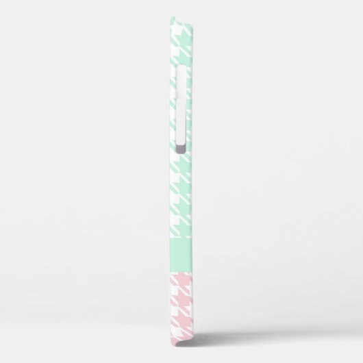 Coques Case-Mate iPhone Green Pink Pastel Nom Houndstooth Motif Moderne (Verso / Gauche)