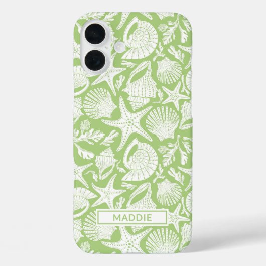 Coques Case-Mate iPhone Green Shells Personalized (Verso)