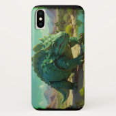 Coques Case-Mate iPhone Green Stegosaurus and Desert Pool (Dos)