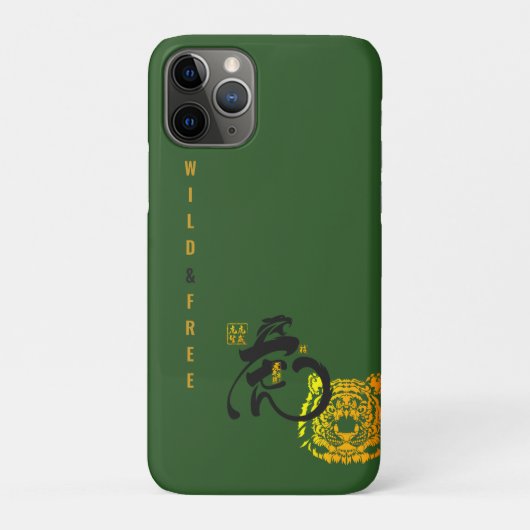 Coques Case-Mate iPhone Green Tiger Wild & Free Chinoiserie Chic (Dos)