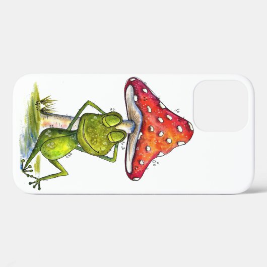 Coques Case-Mate iPhone Grenouille à couchage lunaire sous un champignon (Verso (horizontal))
