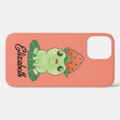 Coques Case-Mate iPhone Grenouille à fraise Kawaii Personnalisée (Verso (horizontal))