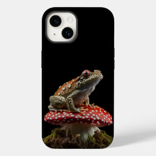 Coque Pour iPhone 14 Grenouille assise sur le champignon Cottagecore