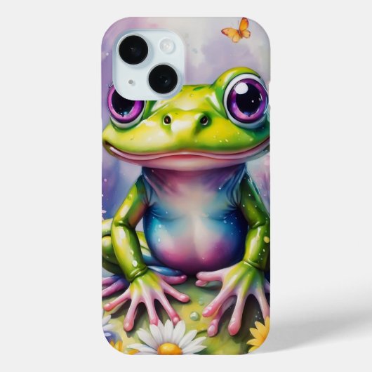 Coques Case-Mate iPhone Grenouille Avec Art numérique Fleur (Verso)