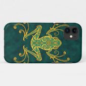 Coques Case-Mate iPhone Grenouille d'arbre bleue d'or complexe (Dos (Horizontal))