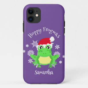 Case-Mate iPhone Case Grenouille de Noël Santa Hat Novelty Funny Purple