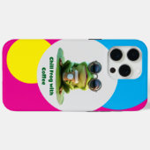 Coques Case-Mate iPhone Grenouille décontractée avec du café (Verso (horizontal))