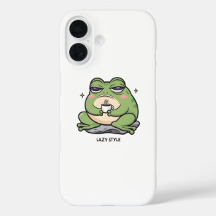 Coques iPhone 16 Grenouille grincheuse avec une minuscule coupe de 