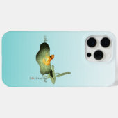 Coques Case-Mate iPhone Grenouille jaune sur feuille de lotus (Verso (horizontal))