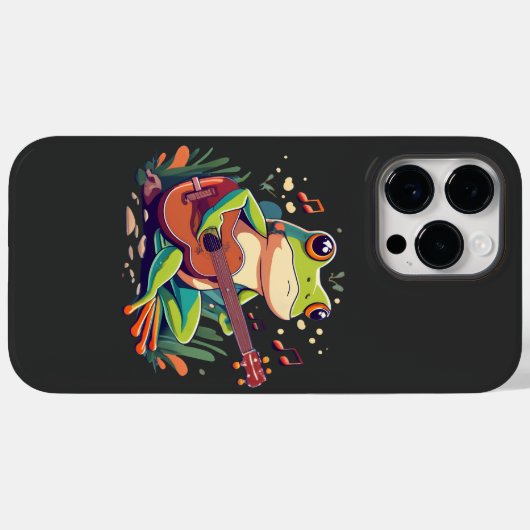 Coques Case-Mate iPhone Grenouille Jouée avec Banjo - Cute Musical Amphibi (Verso (horizontal))